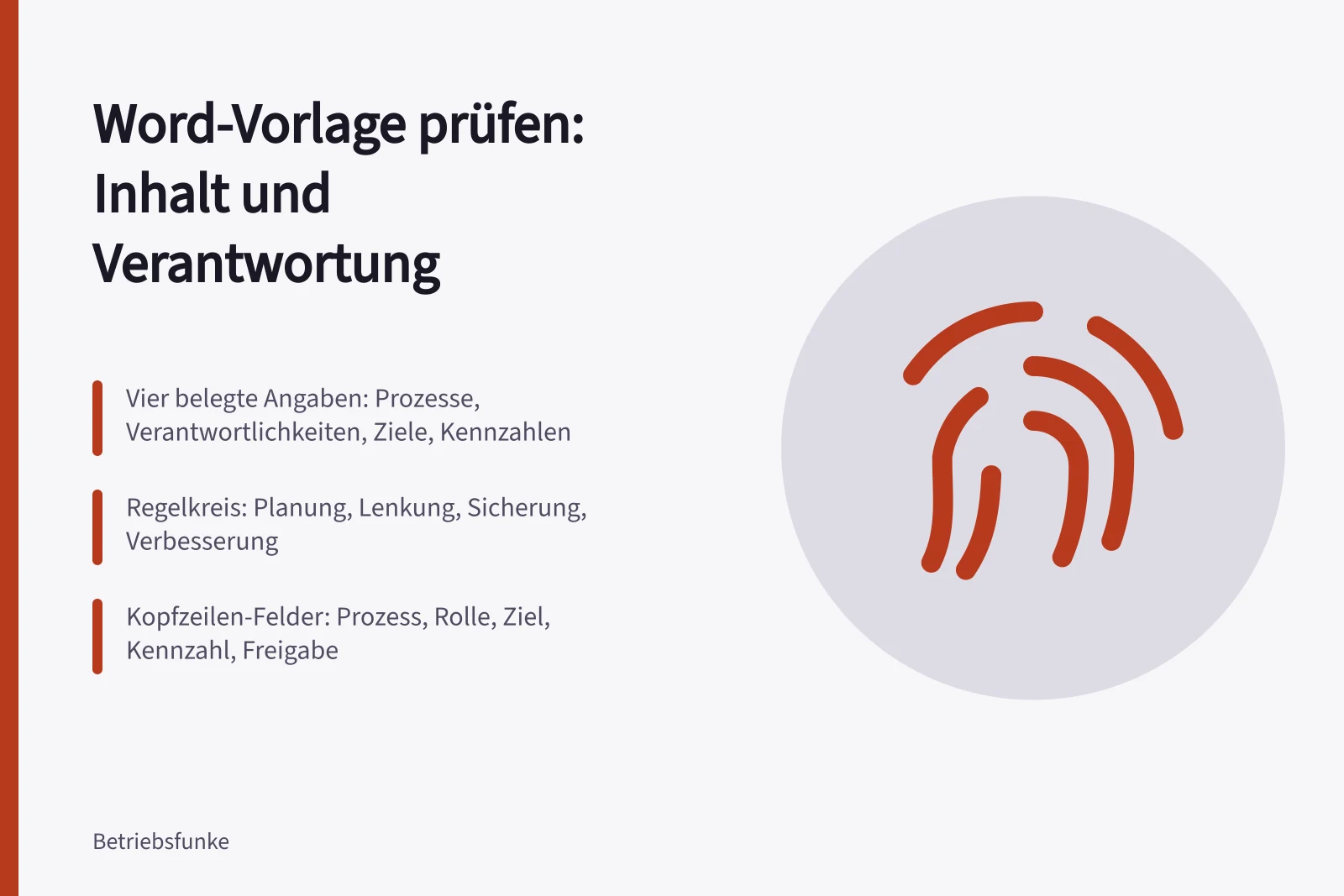 Karte zur Prüfung einer Word-Vorlage für Prozessbeschreibungen
