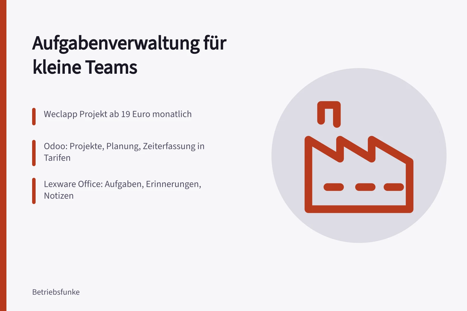 Karte: Aufgabenverwaltung für kleine Teams mit Funktionen und Preisen