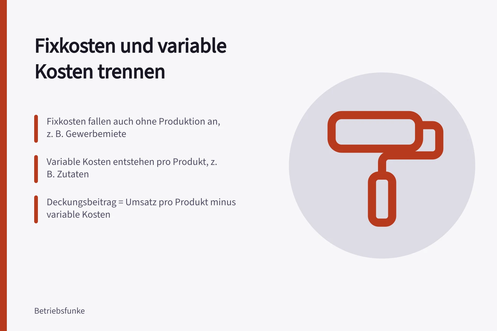 Karte zu Fixkosten, variablen Kosten und Deckungsbeitrag im Kleinbetrieb